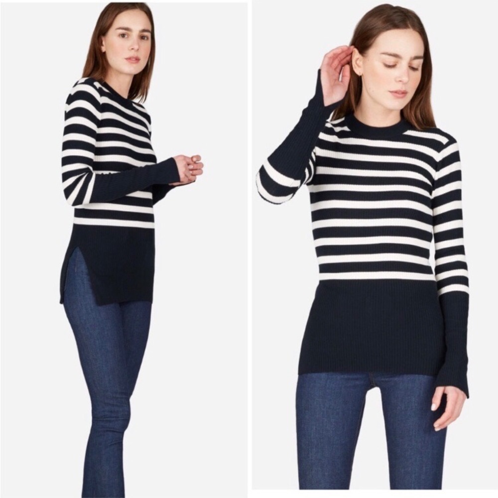 Everlane Striped Crew Neck Sweater